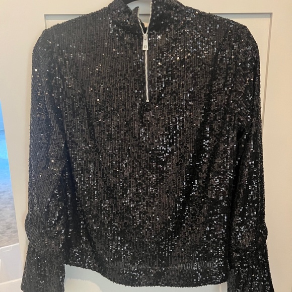 Zadig & Voltaire Noir Sequin Top - Picture 3 of 7